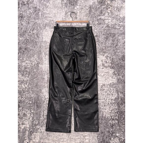 New Abercrombie & Fitch Pants 28 / 6 Womens 90s Relaxed Vegan Leather Curve Love - Picture 2 of 8